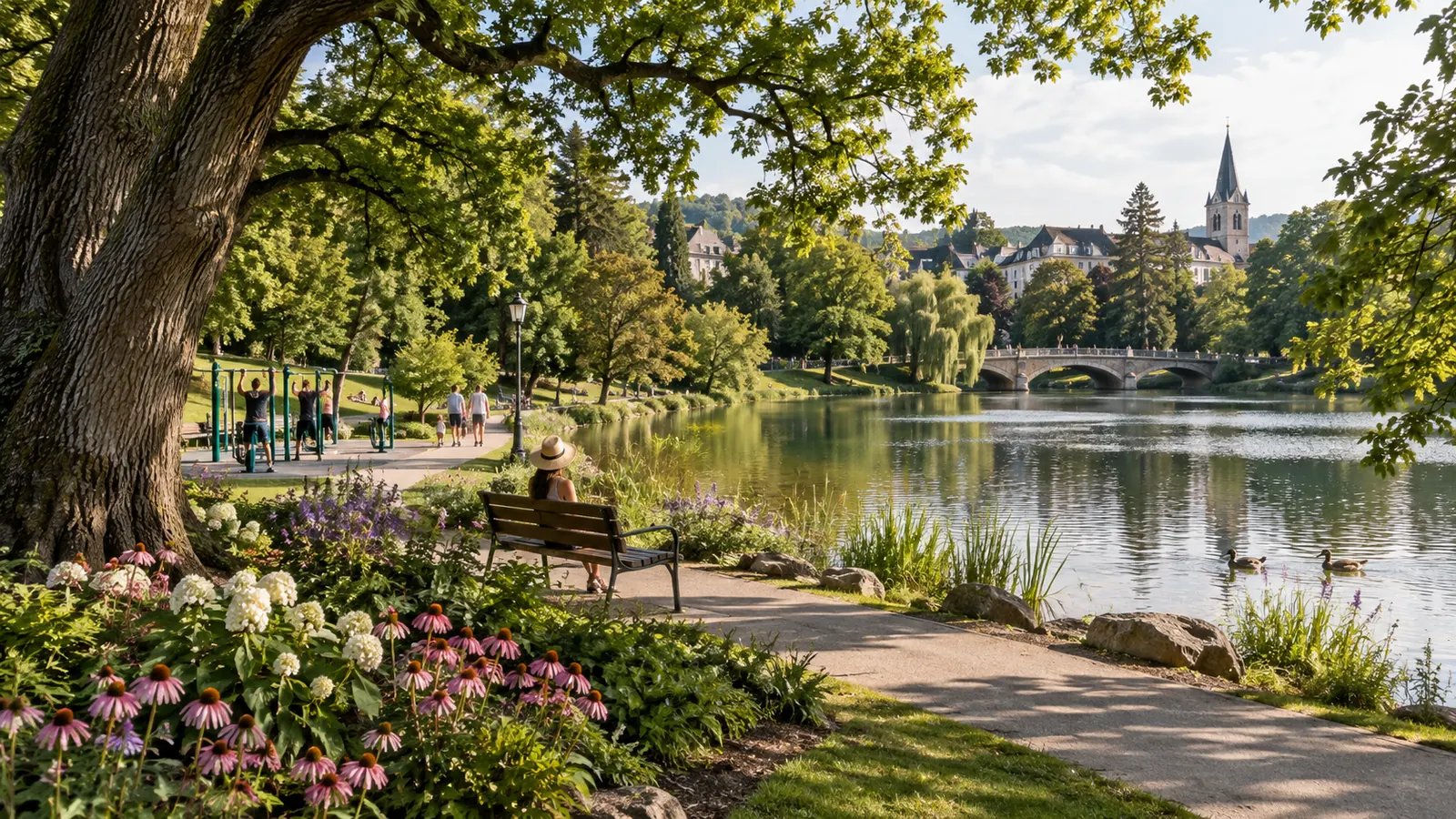 Autorska ilustracja do artykułu „Park i tereny zielone wokół Stawu Miejskiego”
